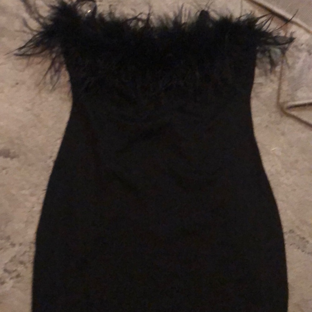 NWOT Fashion Nova feather mini dress